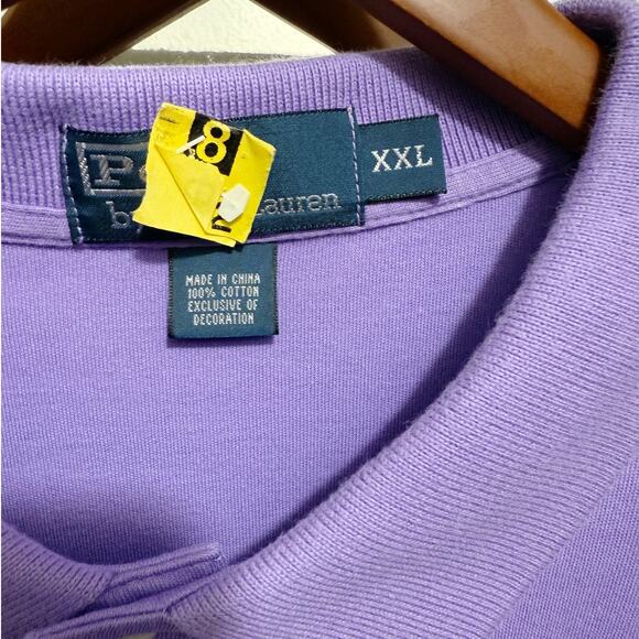 Polo Ralph Lauren Purple Pony Logo Polo Shirt Men’s XXL Classic Cotton Top - Picture 4 of 10